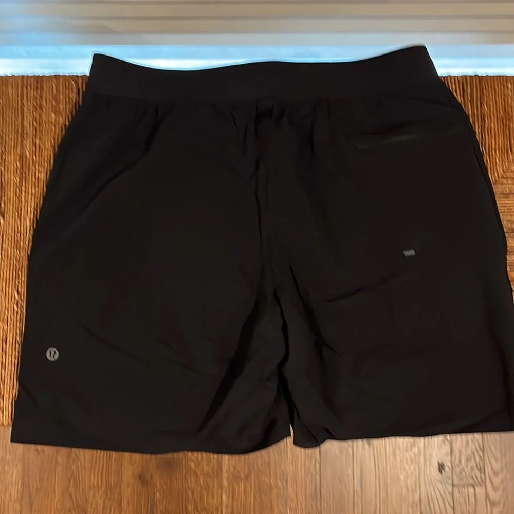 Lululemon Athletica Black Athletic Shorts with Drawstring Waistband - Picture 4 of 5